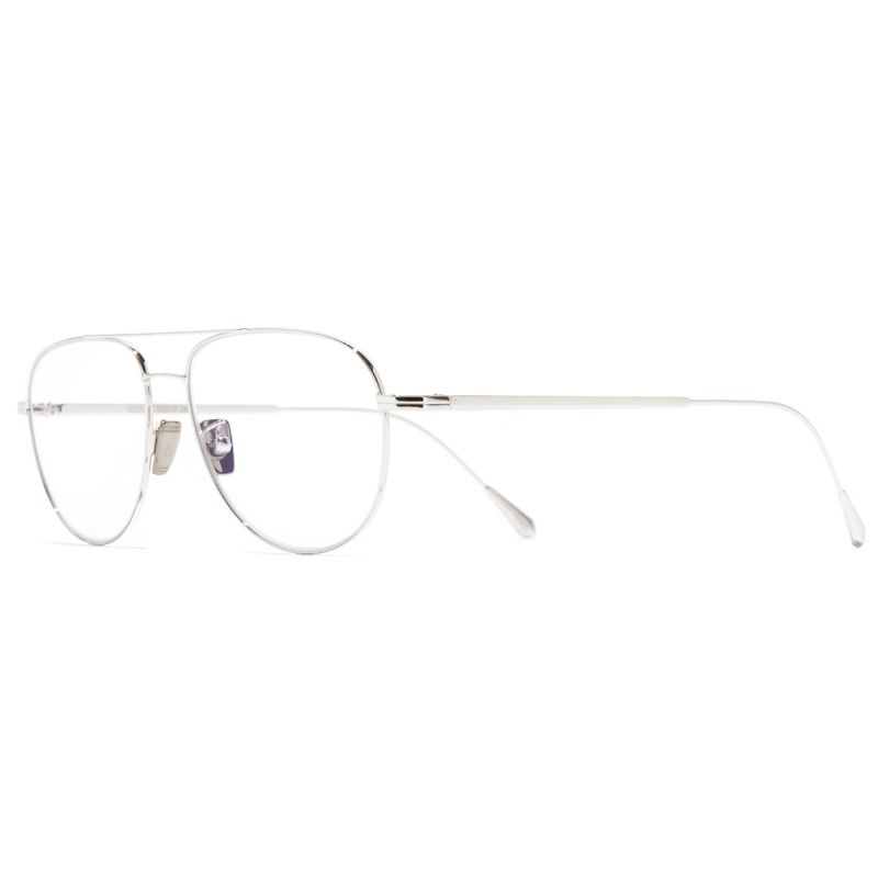 0002 Aviator Optical Glasses-18K White Gold Rhodium