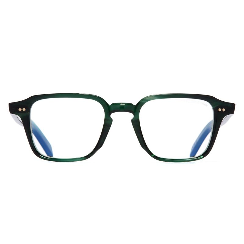 GR07 Square Glasses-Striped Dark Green