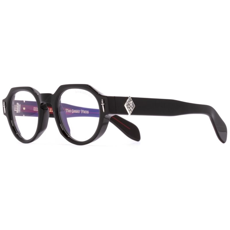 The Great Frog Lucky Diamond I Round Glasses-Black
